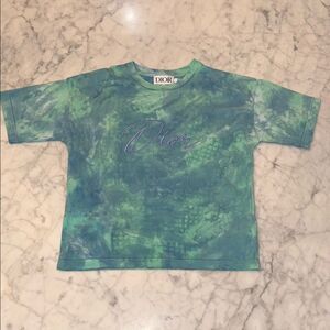 Dior Kids Green Tie-Dye T-Shirt 4